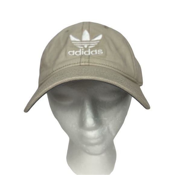 adidas Women’s Baseball Hat One Size Tan white Embroidery Lettering Adjustable - Picture 1 of 11